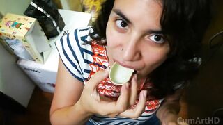 Glad Easter! - Chocolate egg surprise! - Cum on food two