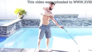 Hot Cheating Wife Seduces the Pool Hunk and gets impregnated with a creampie