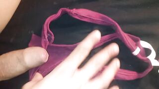 Jerking Off and cumming to my wife's impure pants