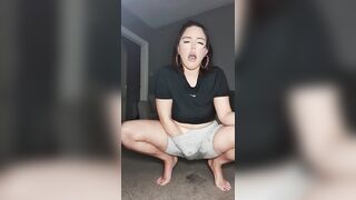 PART two -British chavy wench Squirting all over floor soaking moist immodest talk