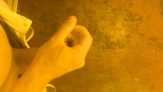 Jack off and cum in public biffy, nearly caught