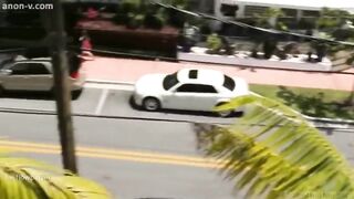 teen delightfulhug mfc flashes on miami balcony
