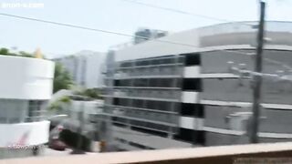 teen delightfulhug mfc flashes on miami balcony