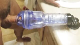 Screwing Fleshlite Turbo on Counter