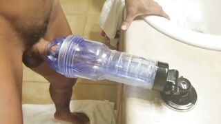 Screwing Fleshlite Turbo on Counter