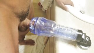 Screwing Fleshlite Turbo on Counter