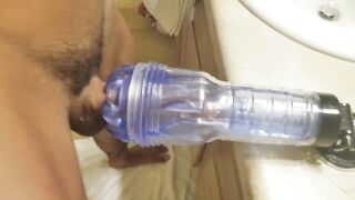 Screwing Fleshlite Turbo on Counter
