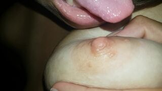 I play and lick my nipp