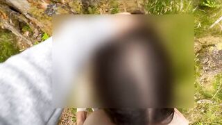 Teens get excited in the woods