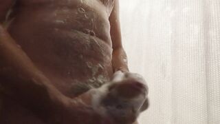 Playing with my thick weenie in the shower