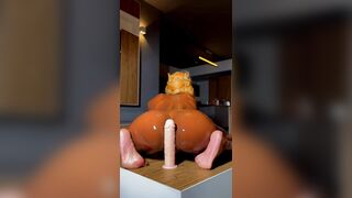 One of my subscribers said me to ride a sex tool in the kitchen