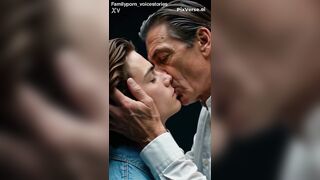Old step dad giving a kiss step daughter compilations ( AI Generated)