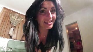 Waking Him Up in Leather. No Brassiere Tease, Fellatio and Cum Play on My Outfit prev