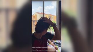 Shaved twink sucks his str8 weenie and screws his butt when his family is not at home