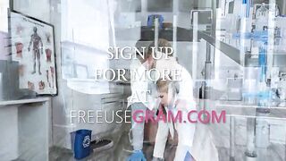 Curvy Riley Reign Freeused In Their Lab By Dissolute Colleague Rion King (Time Stop)