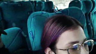Fellatio and screwing with creampie in public service bus - BlakeProductions