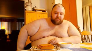 SSBHM Eating corndogs