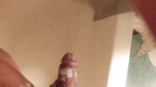 Jacking off and cleaning jock in the shower
