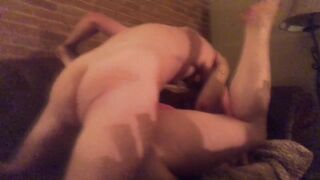 Boyfriend Screws Girlfriend On The Bed And Cums On Her Twat