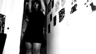 Silent Cinema and Ebony and White Vintage Angel Seducing U with Nylons, Costume and Heels