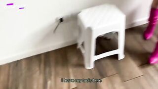 Sexy Bitch Screws Electrician – Unfathomable Anal and Mouth Full of Cum