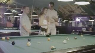 A Dick in the Butt and One in the Throat in the Pool Hall