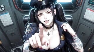 Hentai Cute Police Officer Showing Melons, Ai Animation