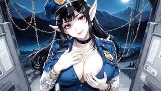 Hentai Cute Police Officer Showing Melons, Ai Animation