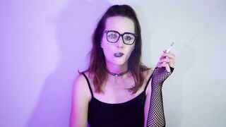 Alt Beauty Smokin' in Fishnets