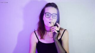 Alt Beauty Smokin' in Fishnets