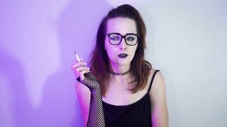Alt Beauty Smokin' in Fishnets