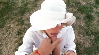 POV Outdoor Blow job on fishing from s - Nature Oral-sex