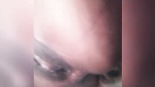 Black teen masturbates taut cunt cucumber screw