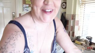 Aunt Judy's XXX - Breasty 56yo Older Housewife Layla Bird Sucks Your Schlong in the Kitchen (POV)