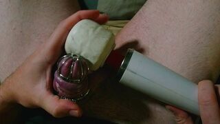 Cum for me if u can Locked in Chastity