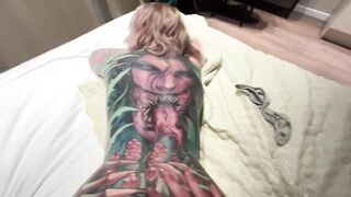 POV Drilled a tattooed neighbour in a hotel room in doggy