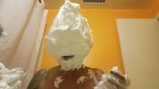 Shaving cream on face. A joy custom I did with real reaction