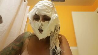 Shaving cream on face. A joy custom I did with real reaction