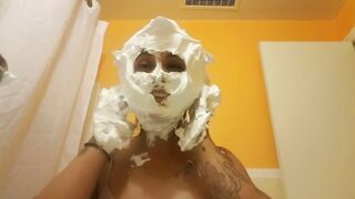 Shaving cream on face. A joy custom I did with real reaction