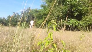 Bare walking and jogging outdoors