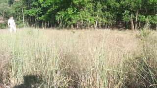 Bare walking and jogging outdoors