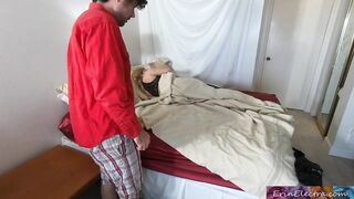 Stepmom shares couch with concupiscent stepson and gets banged - Erin Electra