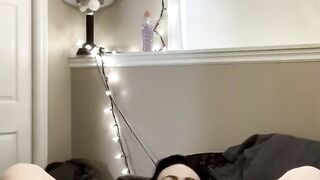 Concupiscent teen deepthroats and rides toy