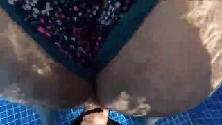 Lalin girl mother I'd like to fuck with a biggest butt has amateur sex in the pool with a stranger.