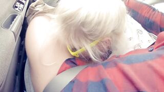 Spontaneous Unfathomable Blow Job whilst Driving a Car and Cum Play 60FPS