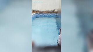 A Sexy Pair's Risky Pleasure in the Swimming Pool.