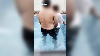 A Sexy Pair's Risky Pleasure in the Swimming Pool.
