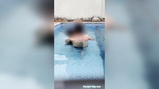A Sexy Pair's Risky Pleasure in the Swimming Pool.