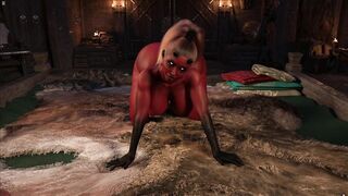big beautiful woman Red Skin Cold-blooded Cutie Riding Monster Weenie And Giving Deepthroat Oral sex