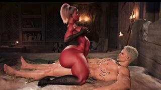 big beautiful woman Red Skin Cold-blooded Cutie Riding Monster Weenie And Giving Deepthroat Oral sex